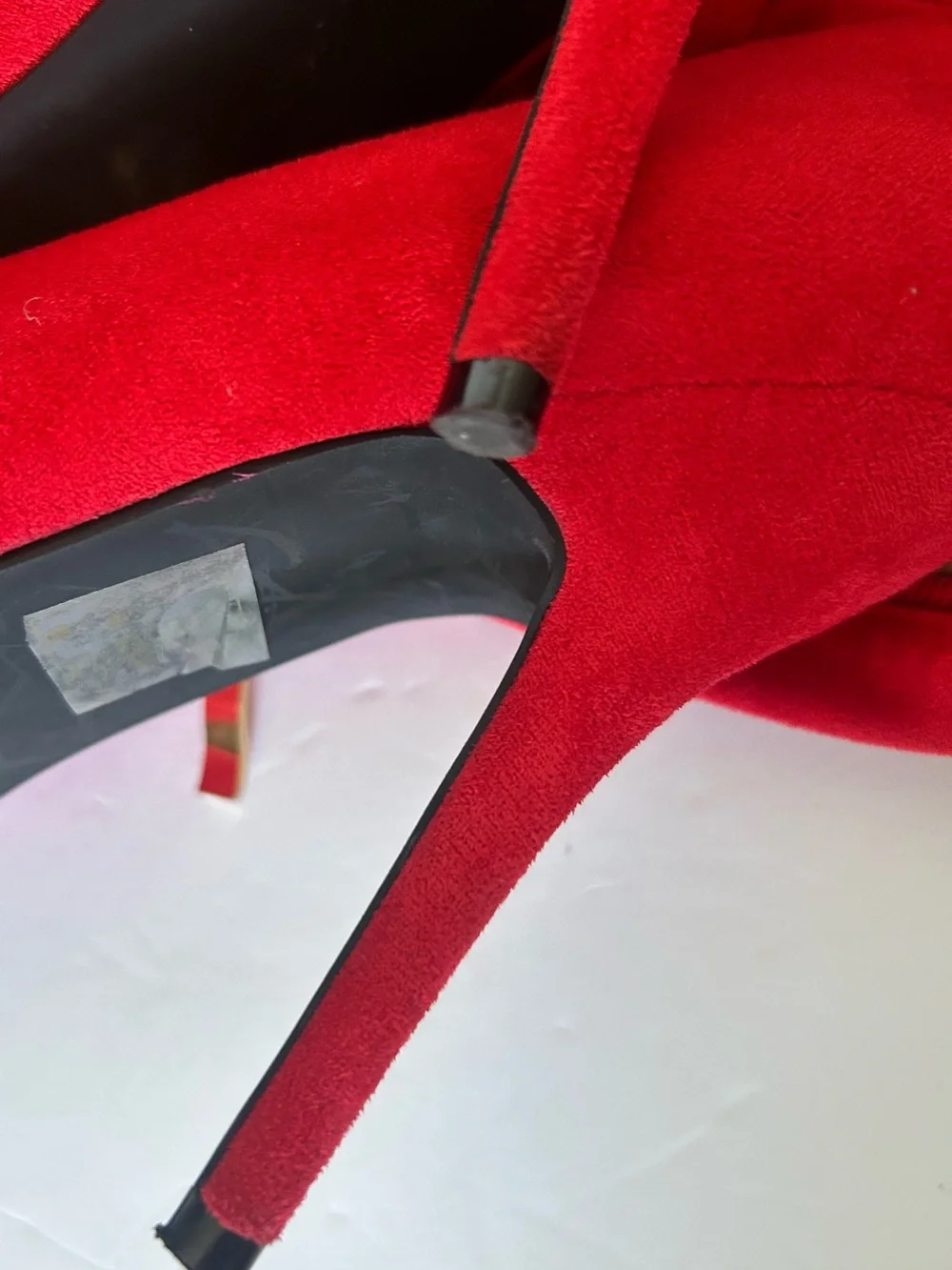 Azalea Wang Taytay Red Thigh High Stretch Stiletto Boot Pants Size 9